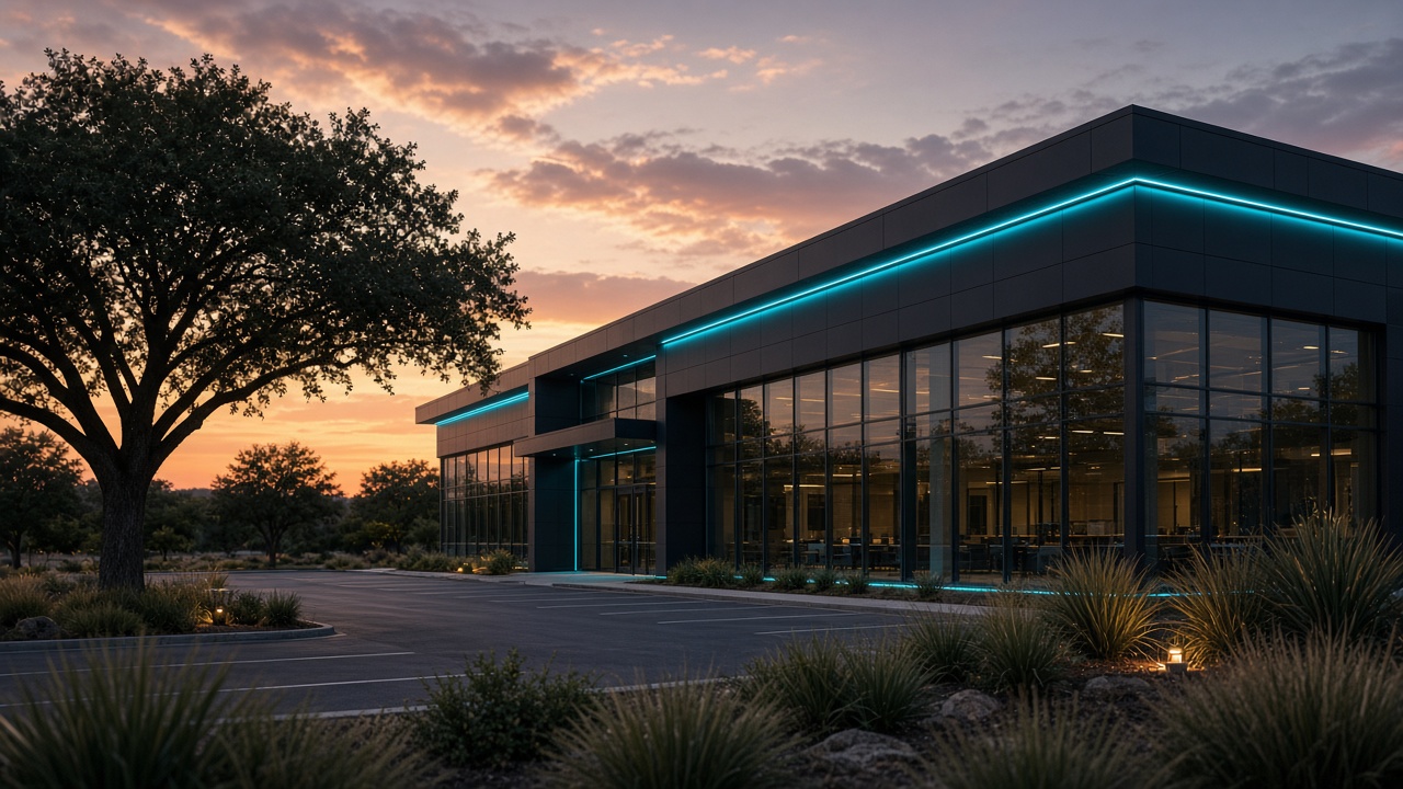 Photonwebs Texas headquarters exterior at dusk