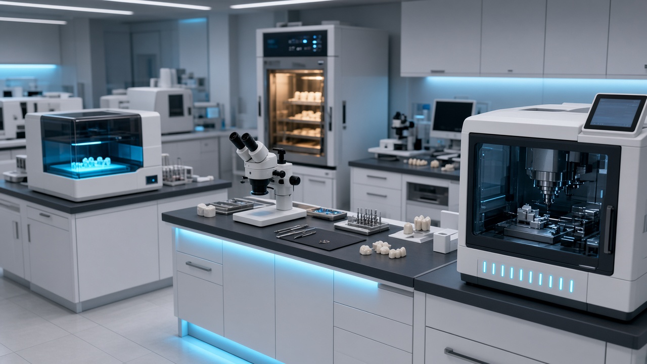 Digital dental prosthesis laboratory with CAD/CAM milling
